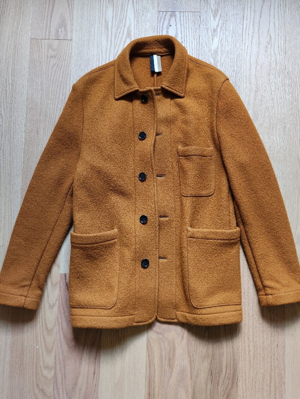 Boss Men's Rust Button-Up Wool Shirt Jacket